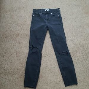 Madewell black distressed skinny jeans